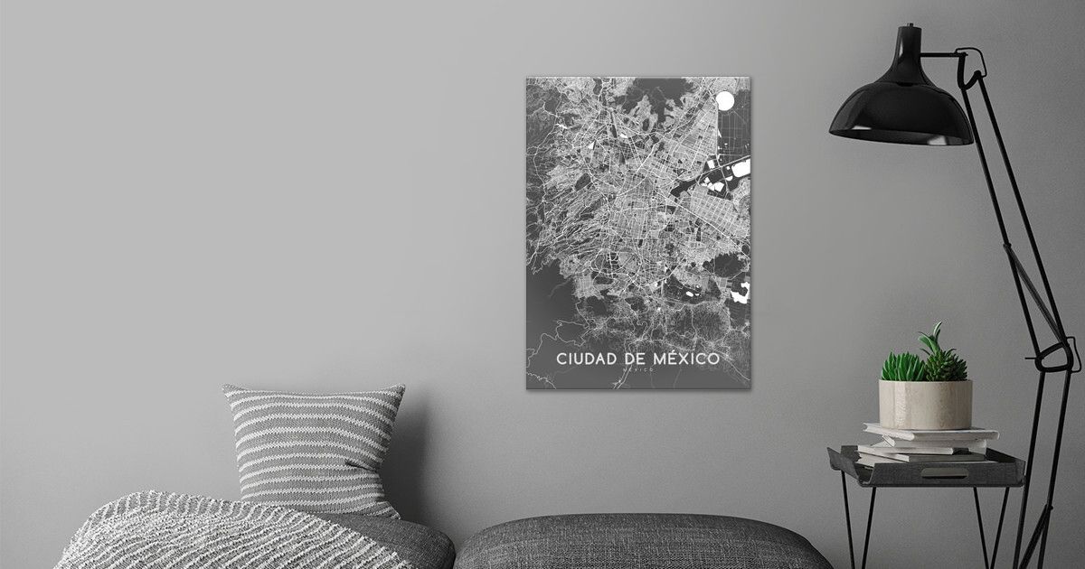 Ciudad De Mexico Map Bw Poster By Mapsies Displate