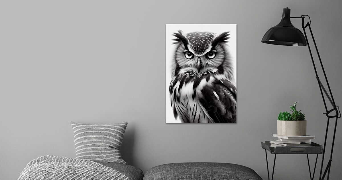 Owl Black And White Poster By Decoydesign Displate