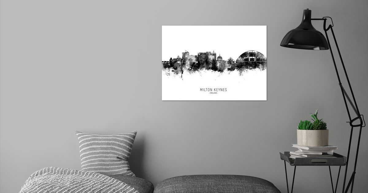 Milton Keynes Skyline Poster By Michael Tompsett Displate