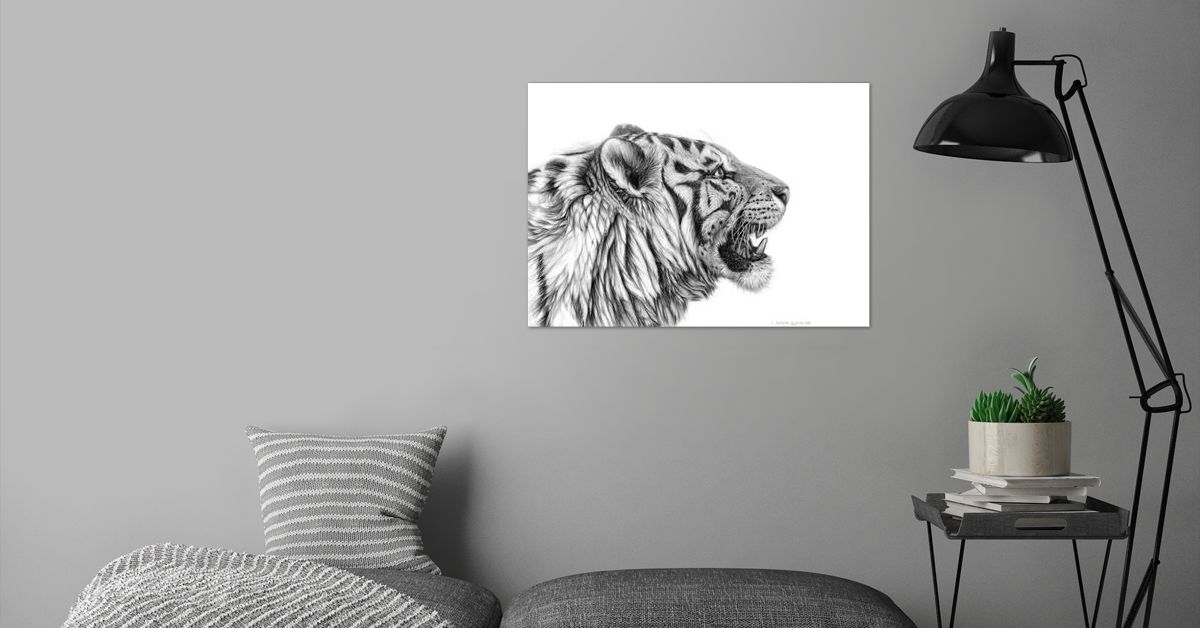 White Tiger Profile G Poster By Svetlana Ledneva Schukina Displate