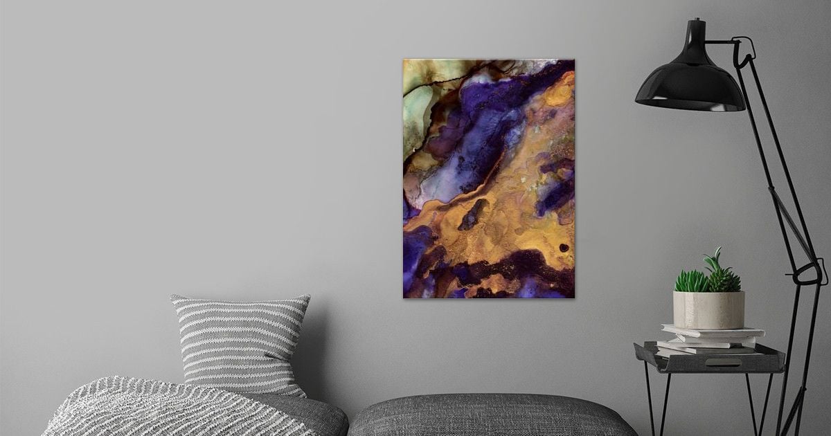 'Purple and Gold Abstract' Poster by SpaceFrog Designs | Displate