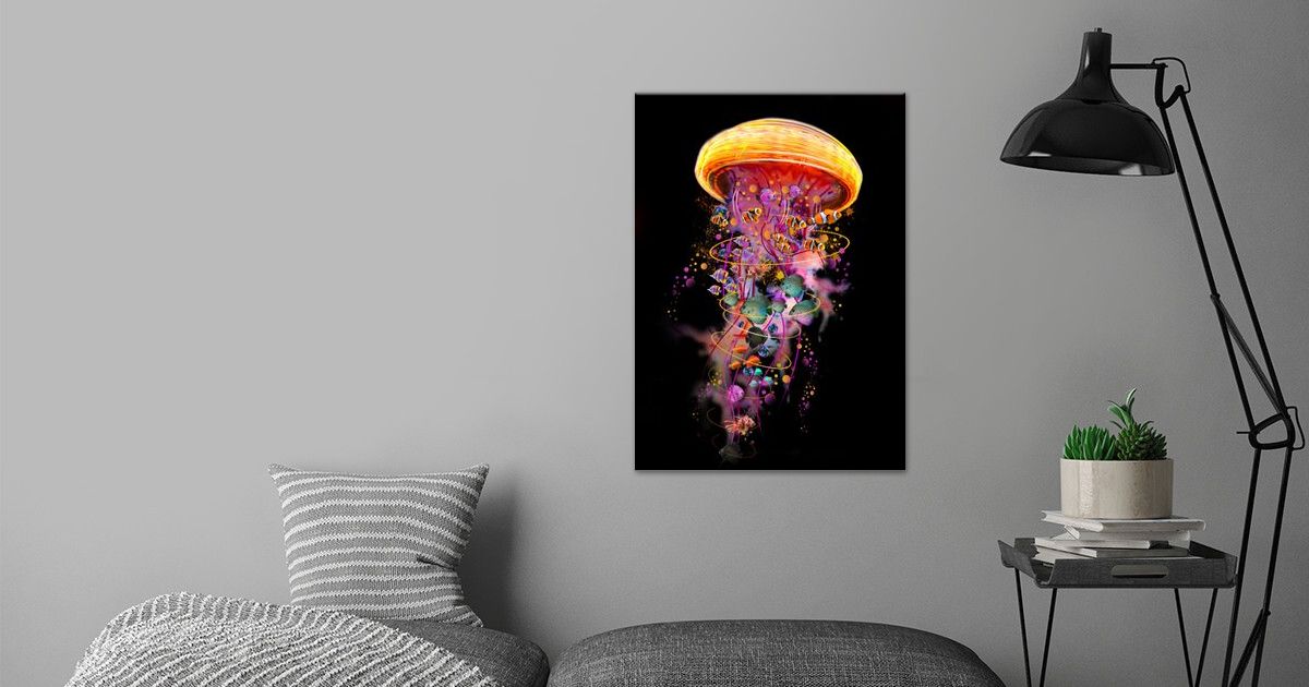 'Electric Jellyfish World' Poster by David Loblaw | Displate