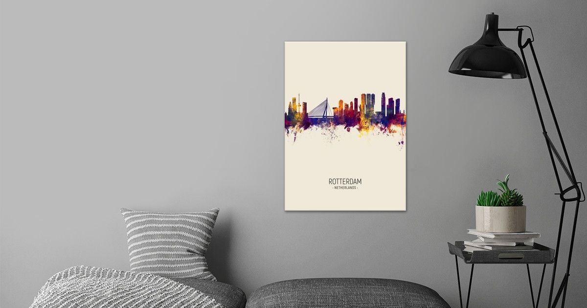 'Rotterdam Skyline' Poster by Michael Tompsett | Displate