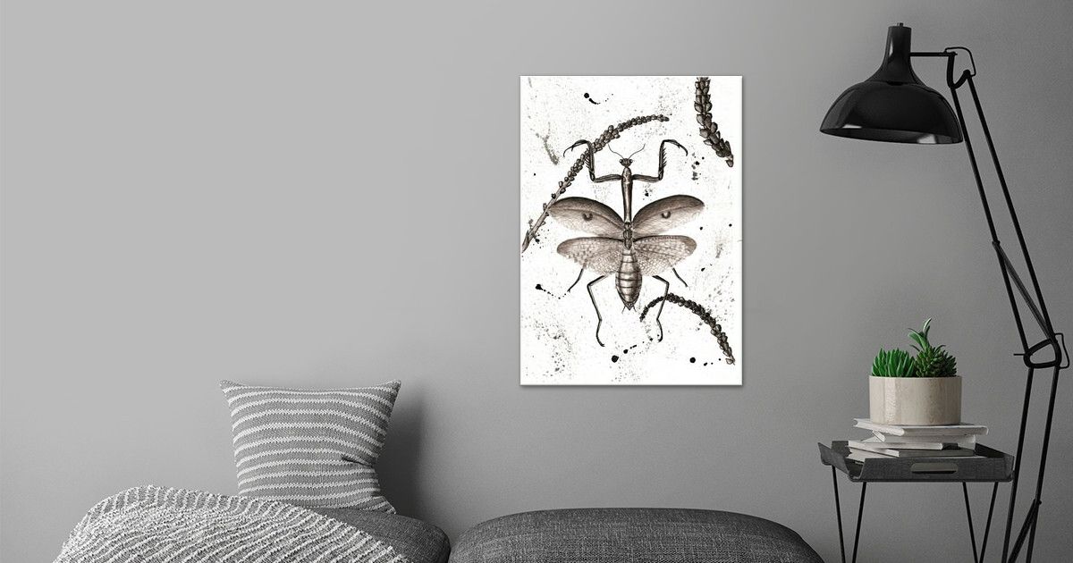 'Praying Mantis Watercolor' Poster by Angelique Venter | Displate