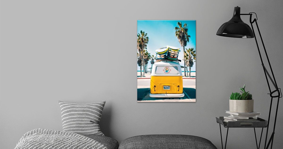 'Van Life In Yellow' Poster by Gal Design | Displate