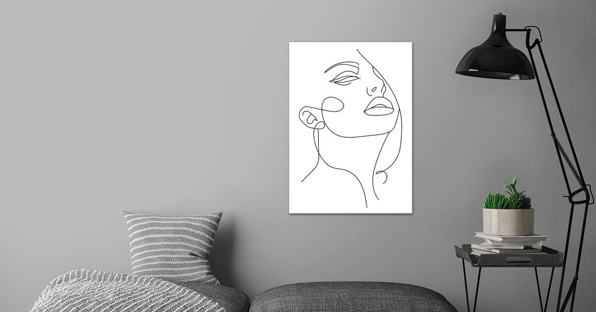 'Abstract Girl Face OneLine' Poster by Valeria Tsolova | Displate