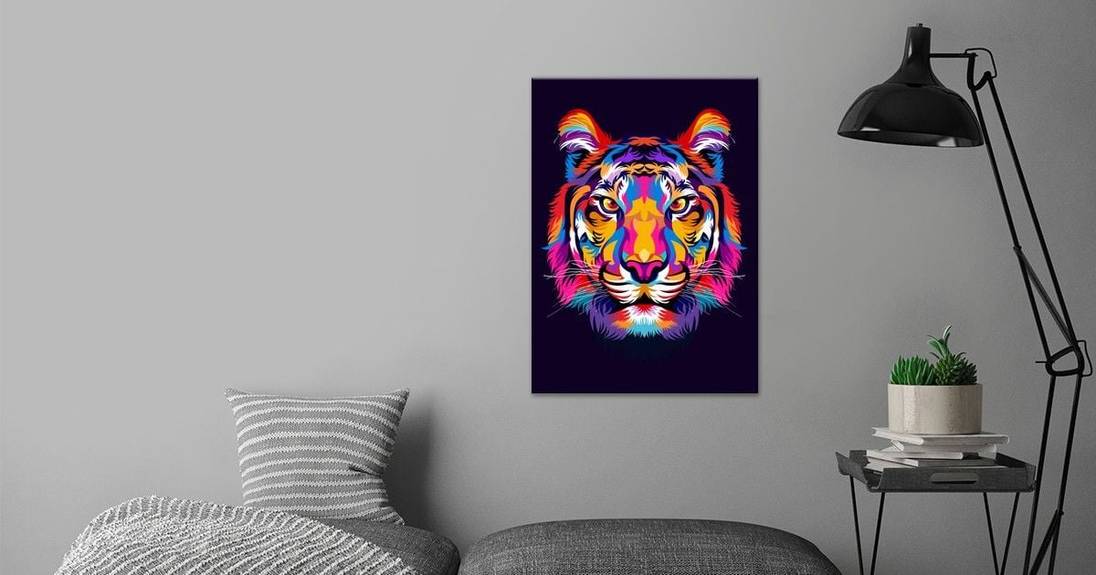 'Colorful Tiger ' Poster by Cholik Hamka | Displate