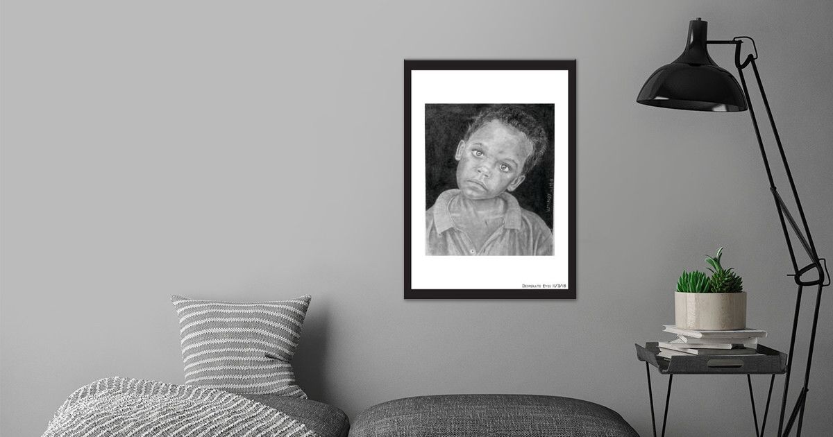 'Desperate Eyes African boy' Poster by Manoj Kumar | Displate