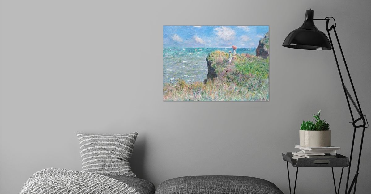 'Clifftop Walk at Pourville' Poster by Old master art | Displate