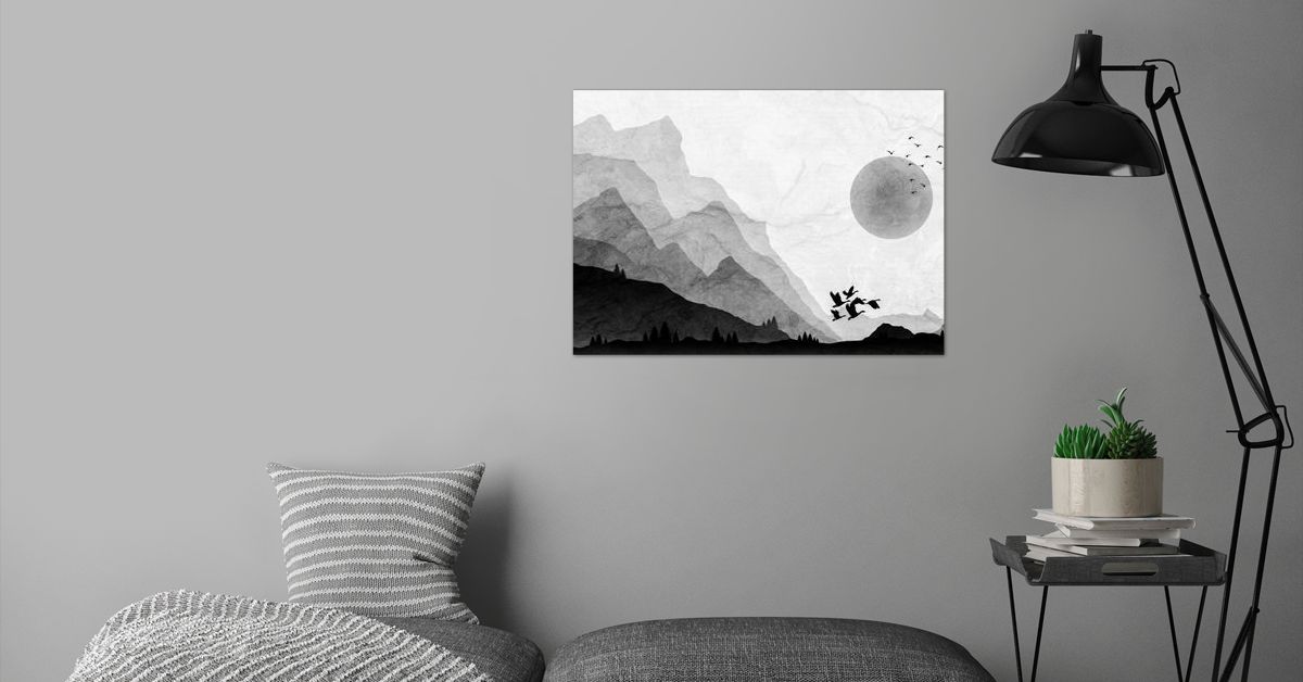 'Textured Mountains' Poster by Mick Blakey | Displate