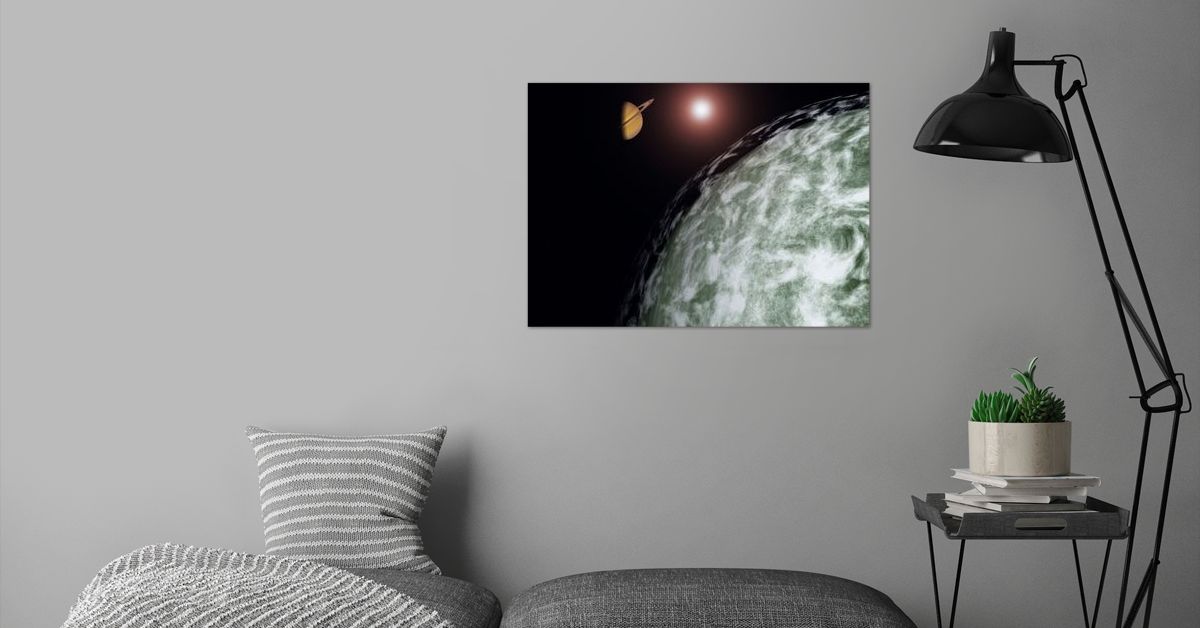 'Saturns terraformed moon' Poster by Bruce Rolff | Displate