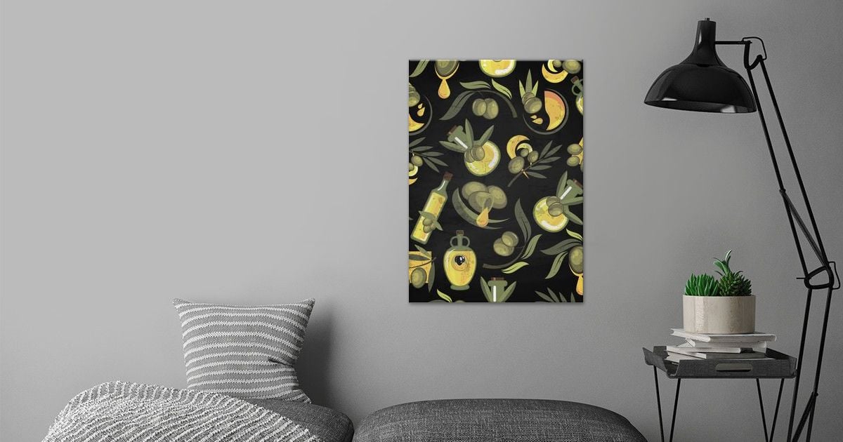 'Olives blackboard' Poster by Moon Calendar Studio | Displate