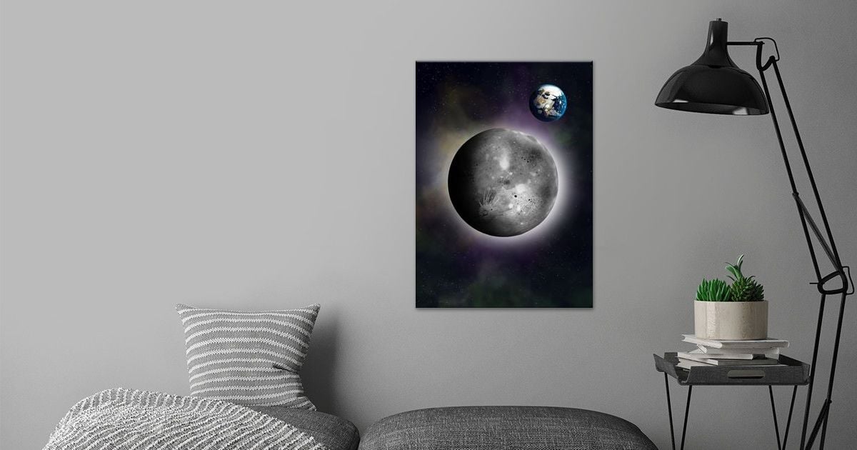 'Moon and Earth' Poster by DanRillustration | Displate