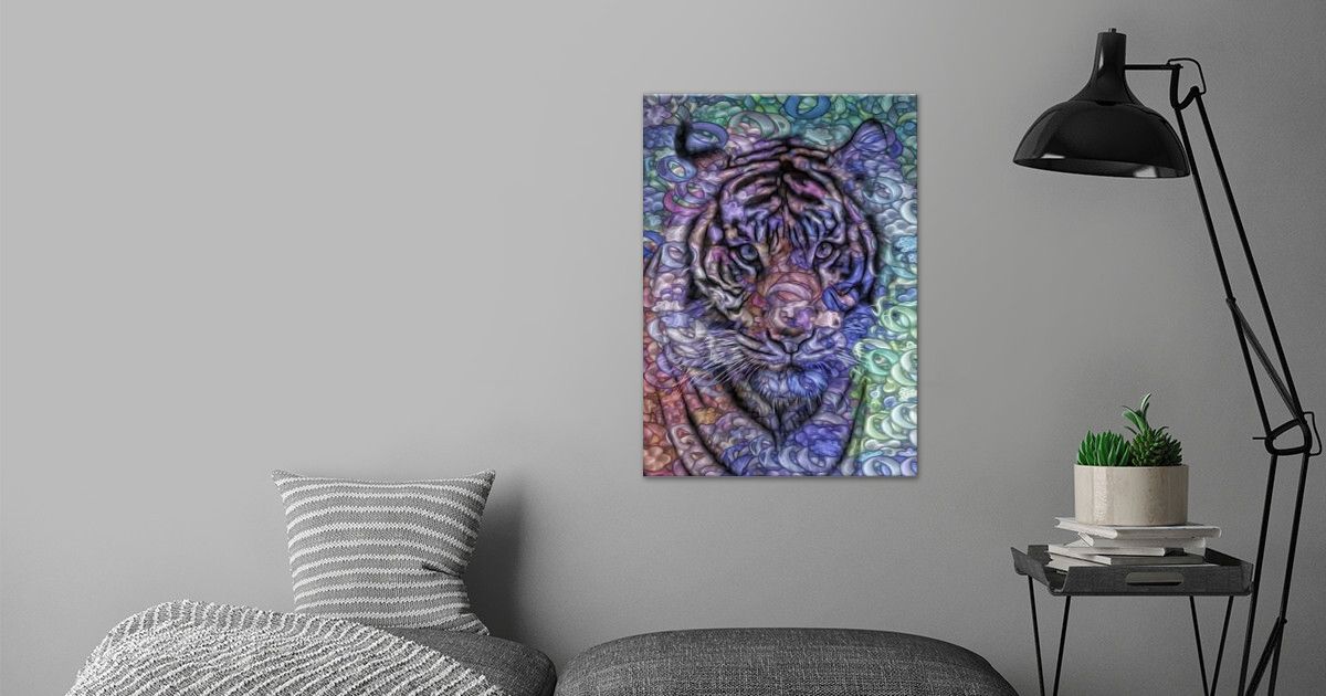 'Aqua Tiger' Poster by Melanie Kowasic | Displate