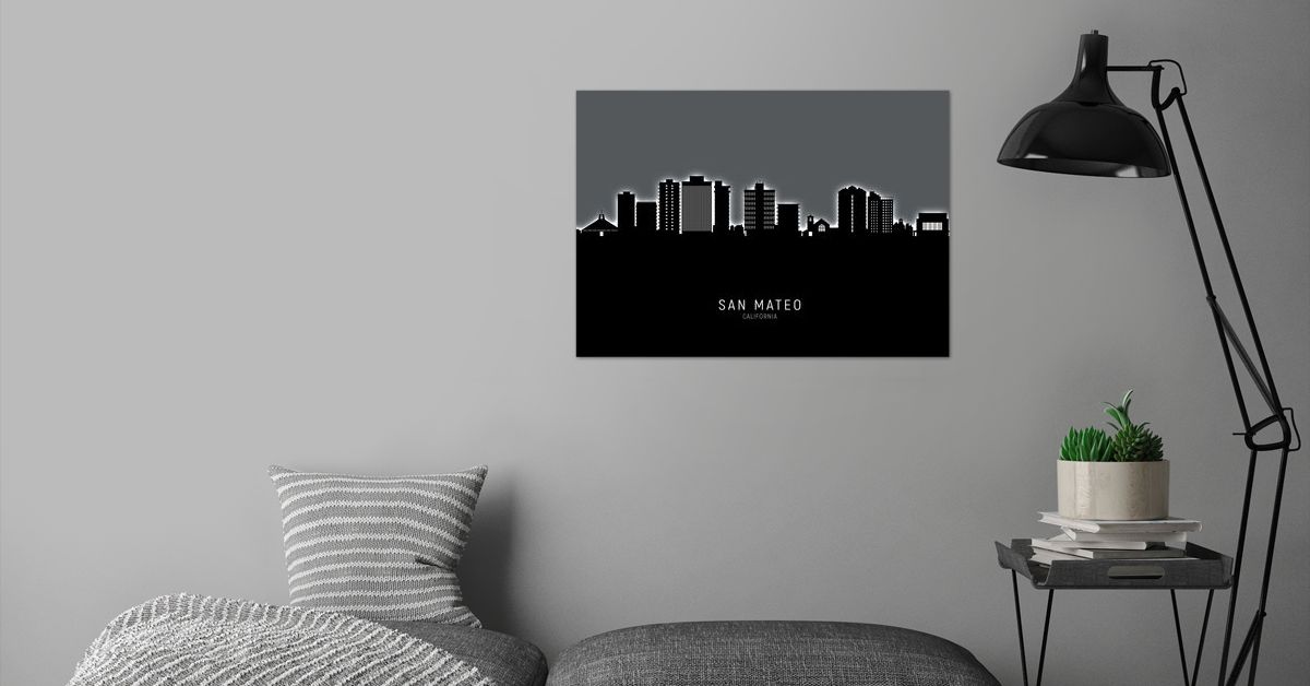 'San Mateo Skyline' Poster by Michael Tompsett | Displate