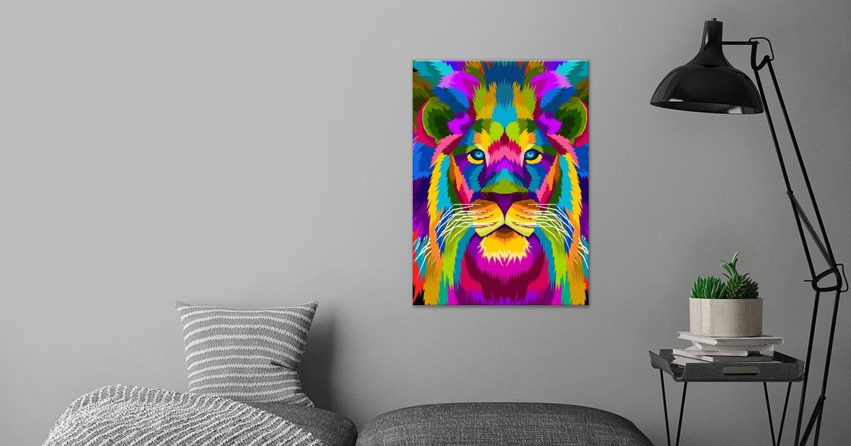 'lion head' Poster by Queensy Collin | Displate