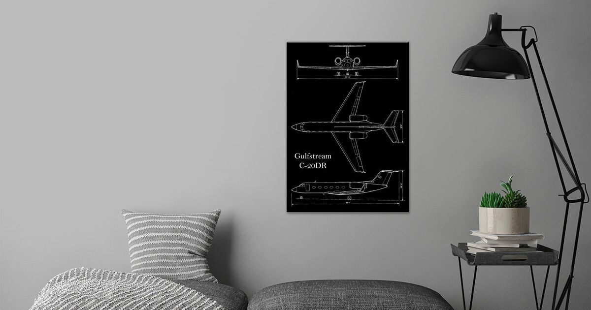 'Gulfstream C20DR blueprint' Poster by B & W Arts | Displate