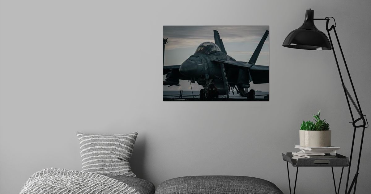 'Military Aircraft F18' Poster by M Benjamin Valerio | Displate