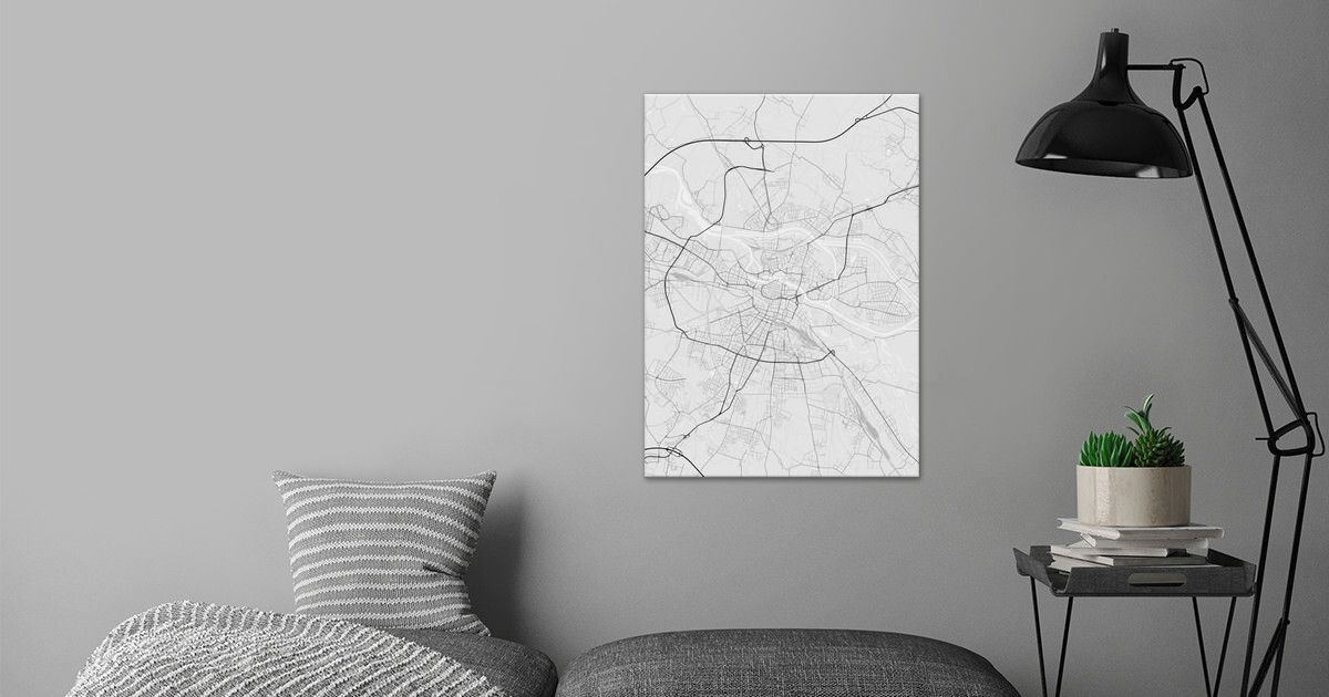 'Wroclaw Poland Map' Poster by GraphicalMaps | Displate