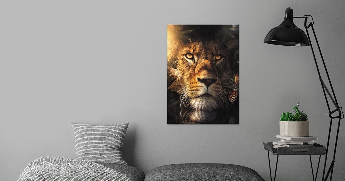 'The Hiding Lion' Poster by Zenja Gammer | Displate