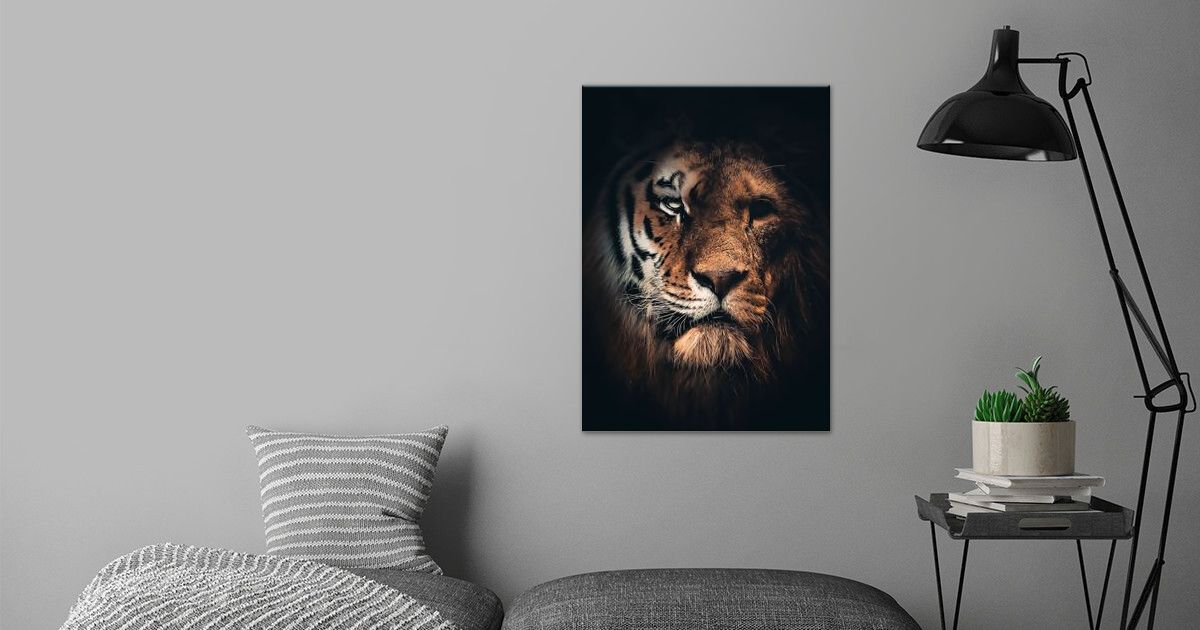 'Half Tiger Half Lion' Poster by Zenja Gammer | Displate