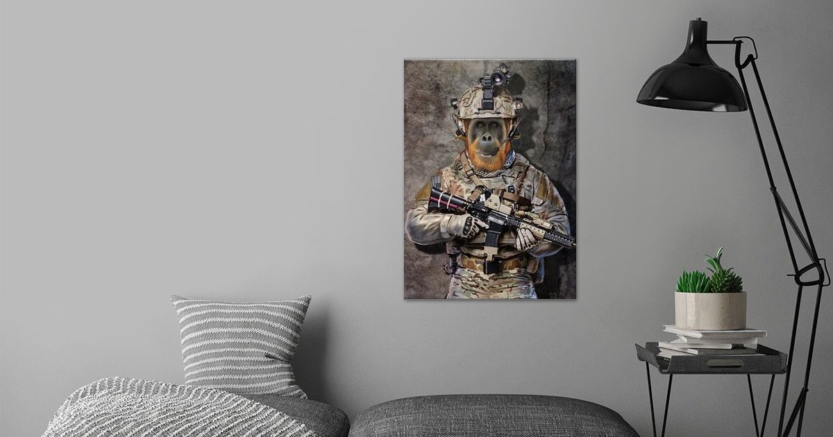 'Orangutan Elite Soldier' Poster by Fox Republic | Displate