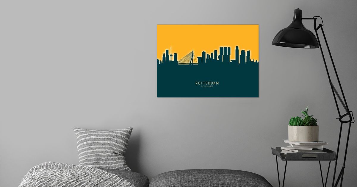 'Rotterdam Skyline' Poster by Michael Tompsett | Displate