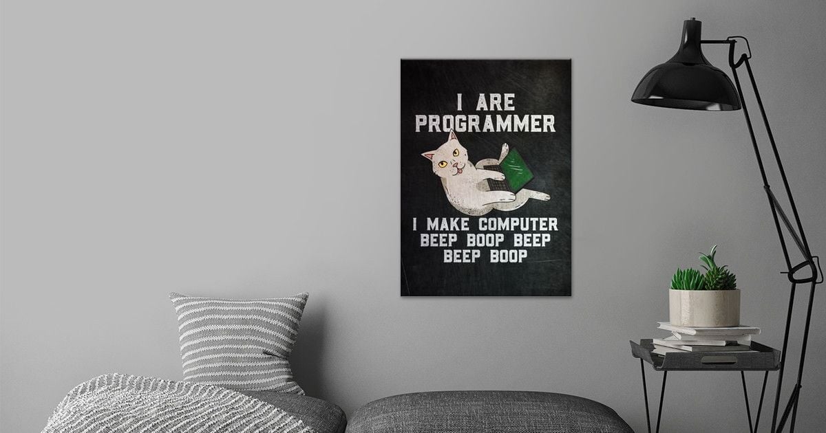 'Programmer Cat' Poster by PosterWorld | Displate