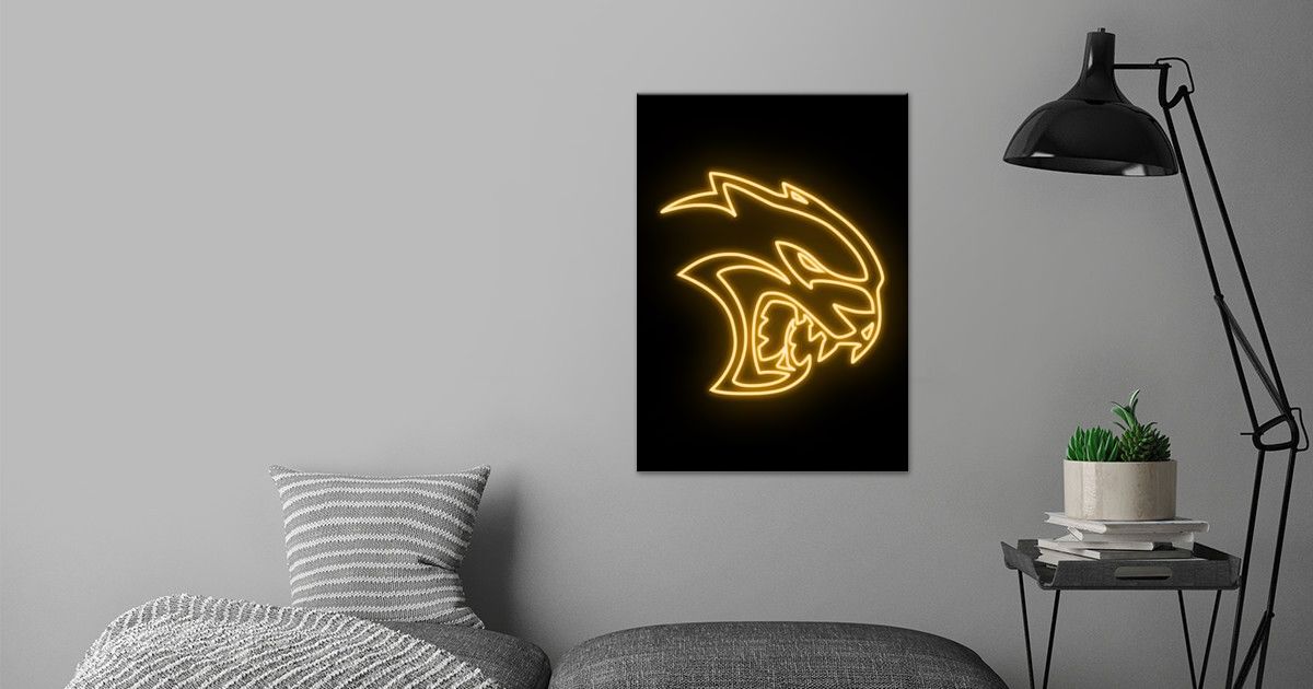'Hellcat Neon Sign' Poster by Josh B Displate