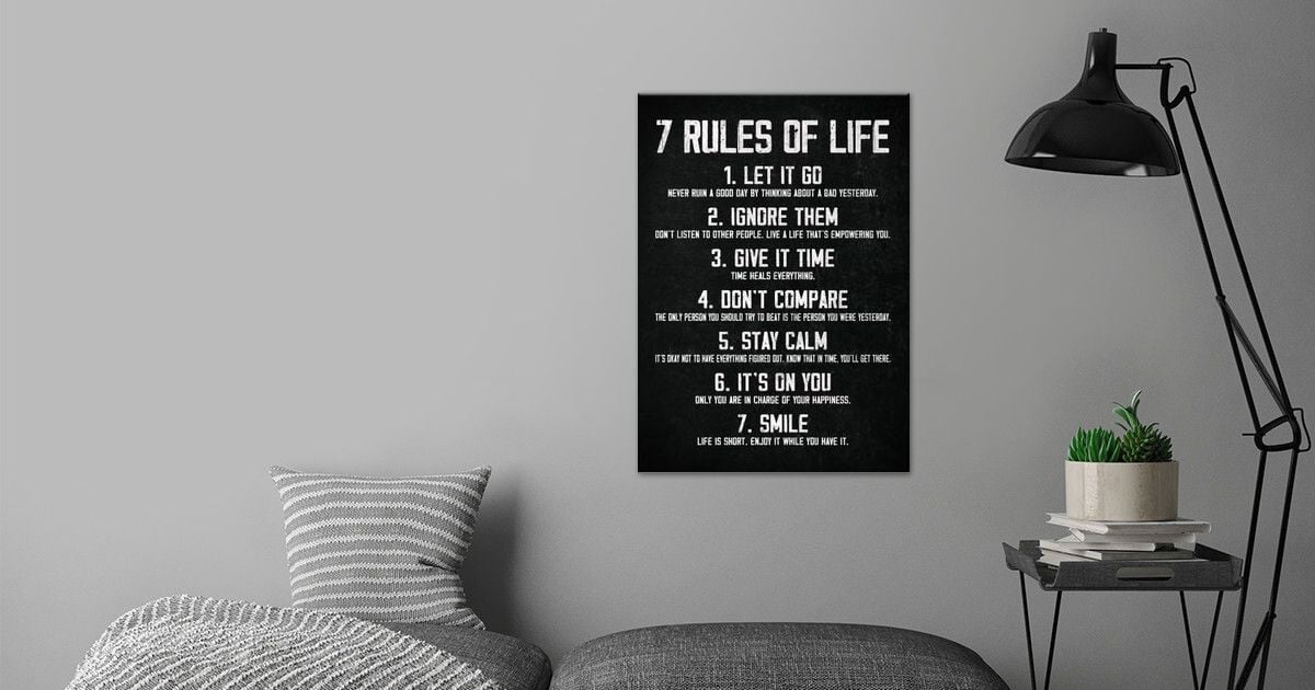 '7 Rules Of Life Vintage' Poster by Kevin Hernandez | Displate