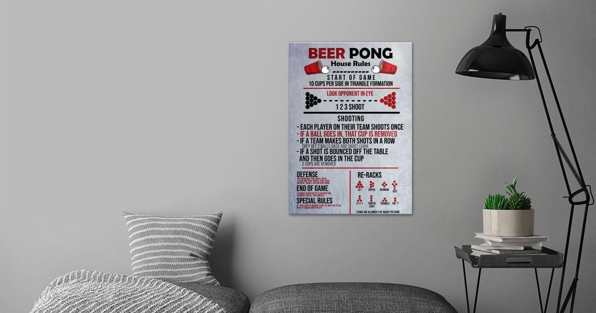 Beer Pong Rules Poster By Posterworld Displate 