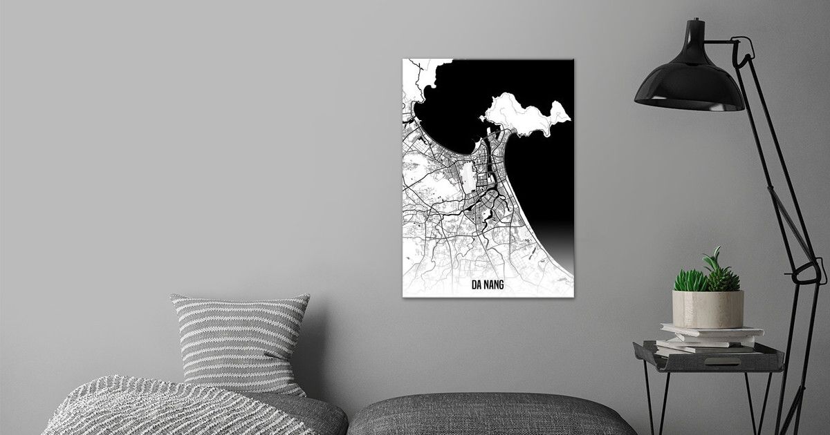 'Da Nang map' Poster by Stefano Lunghi | Displate