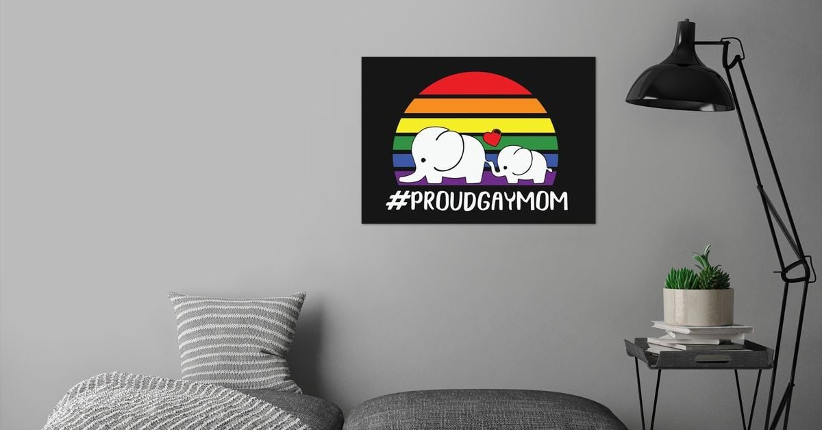 Proud Gay Mom Elephant Art Poster By Instart Displate
