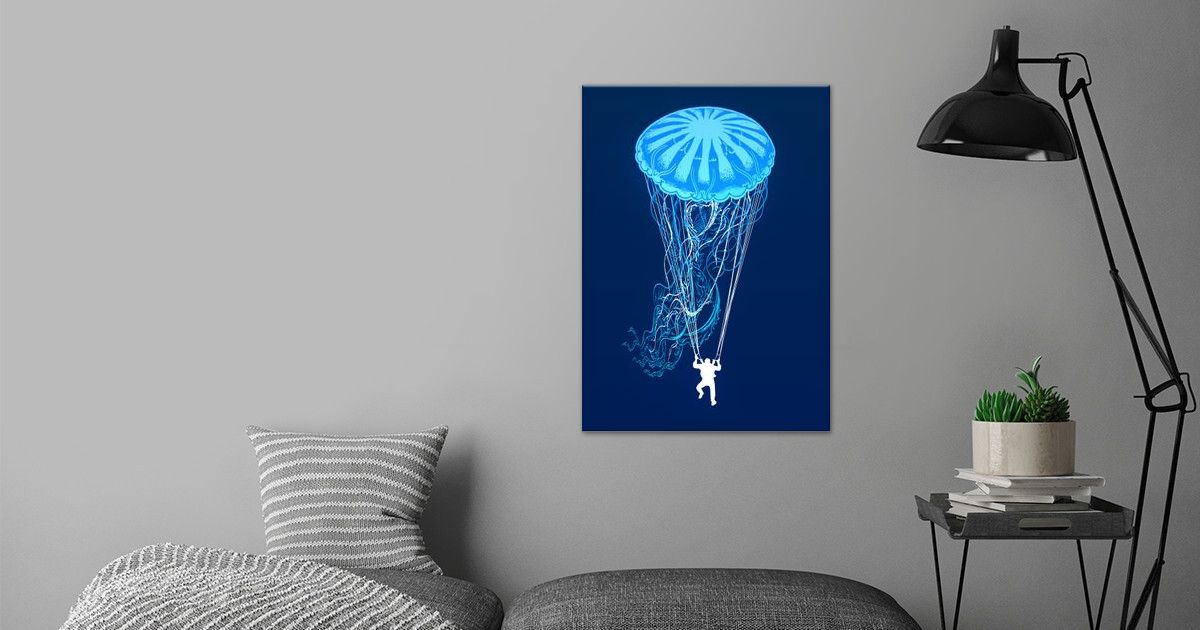 'Jellyfish Parachute' Poster by Mitxel Gonzalez | Displate