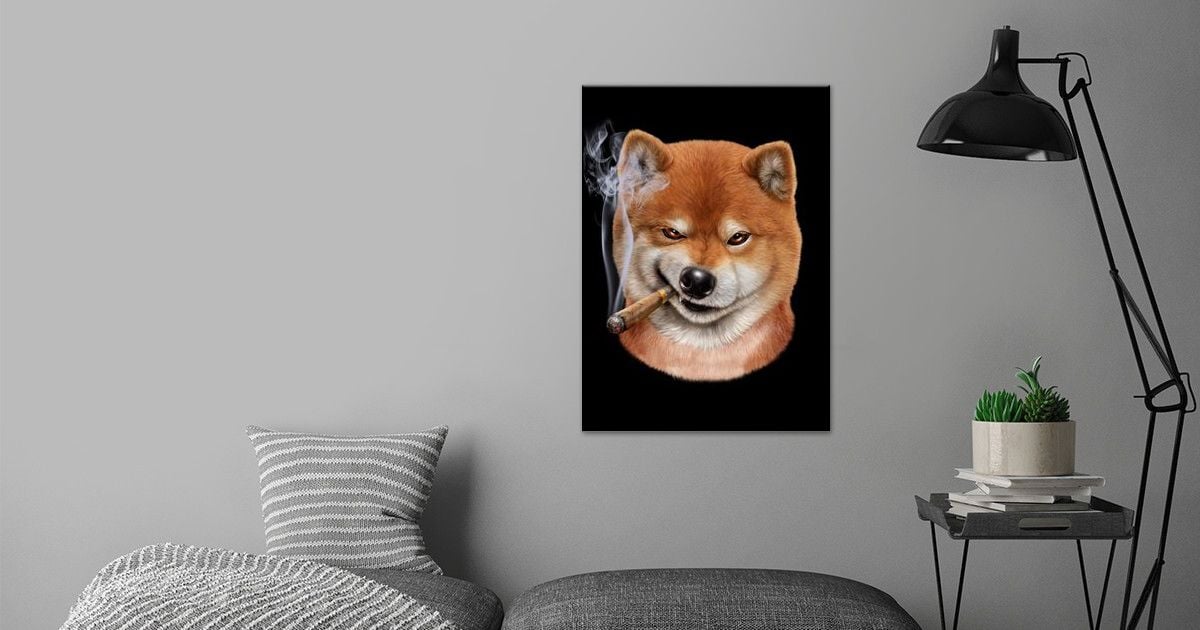 'Shiba Dog with Cigar' Poster by Fox Republic | Displate