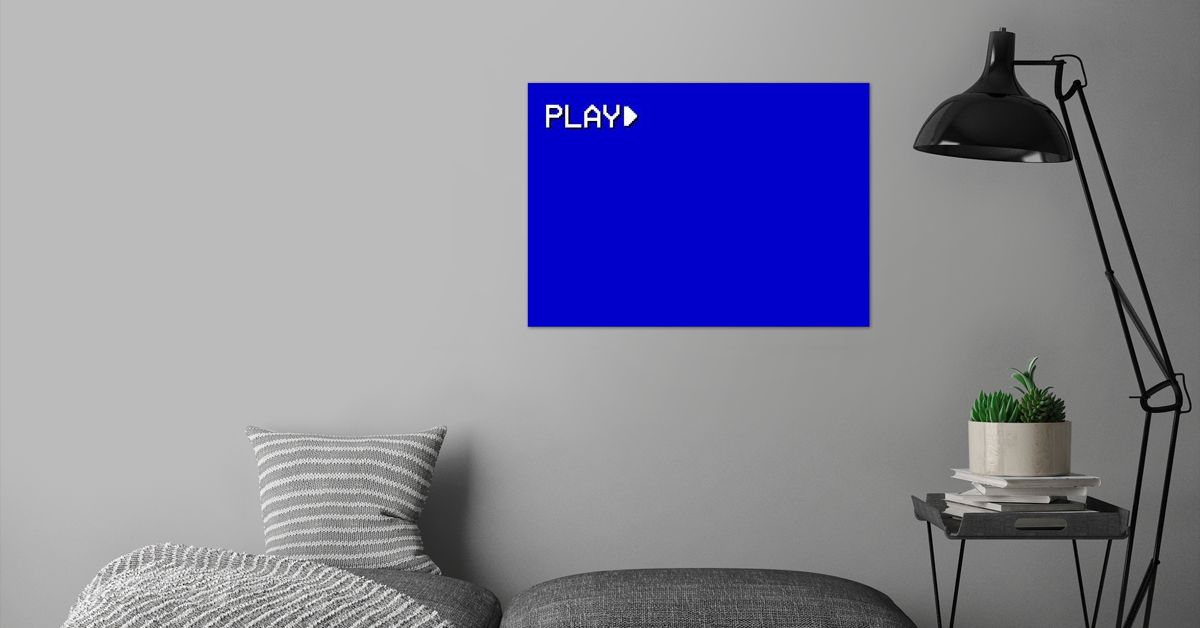 'VCR blue screen play symbo' Poster by Gianfranco Grenar Displate