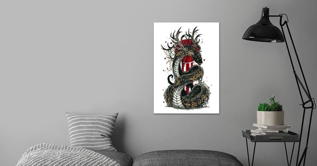 'Horned Serpent' Poster by Jonna Hyttinen | Displate