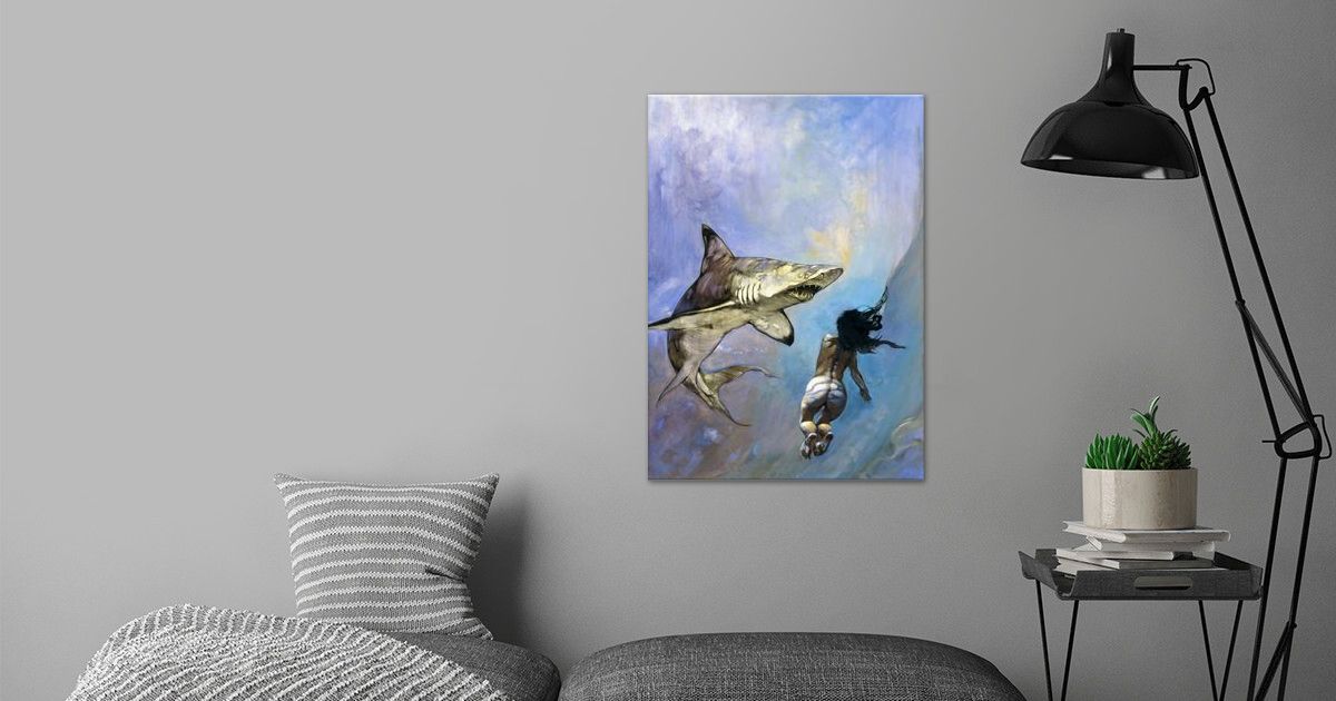 'Requiem for Shark' Poster by Frank Frazetta | Displate