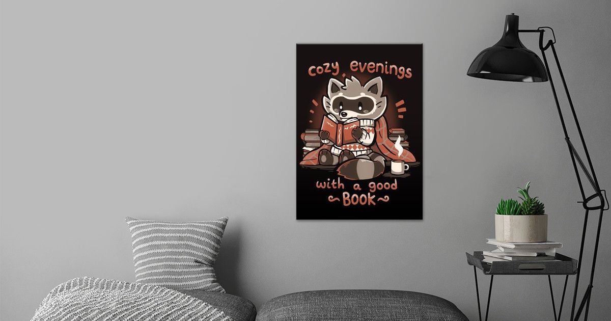 Cozy Evenings Good Book Poster By Sarah Richford Displate