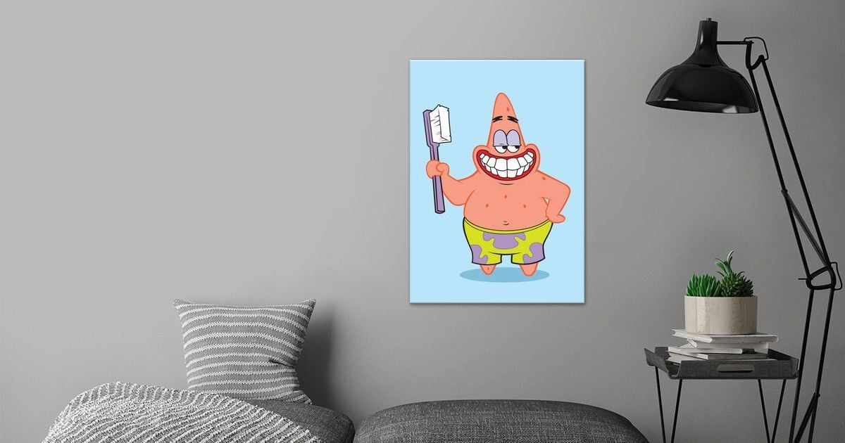 Patrick`s Bright Smile Poster By Spongebob Squarepants Displate