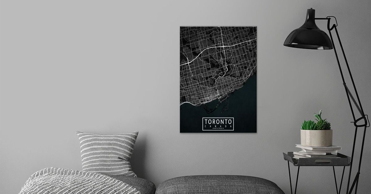 'Toronto City Map Dark' Poster by deMAP Studio | Displate