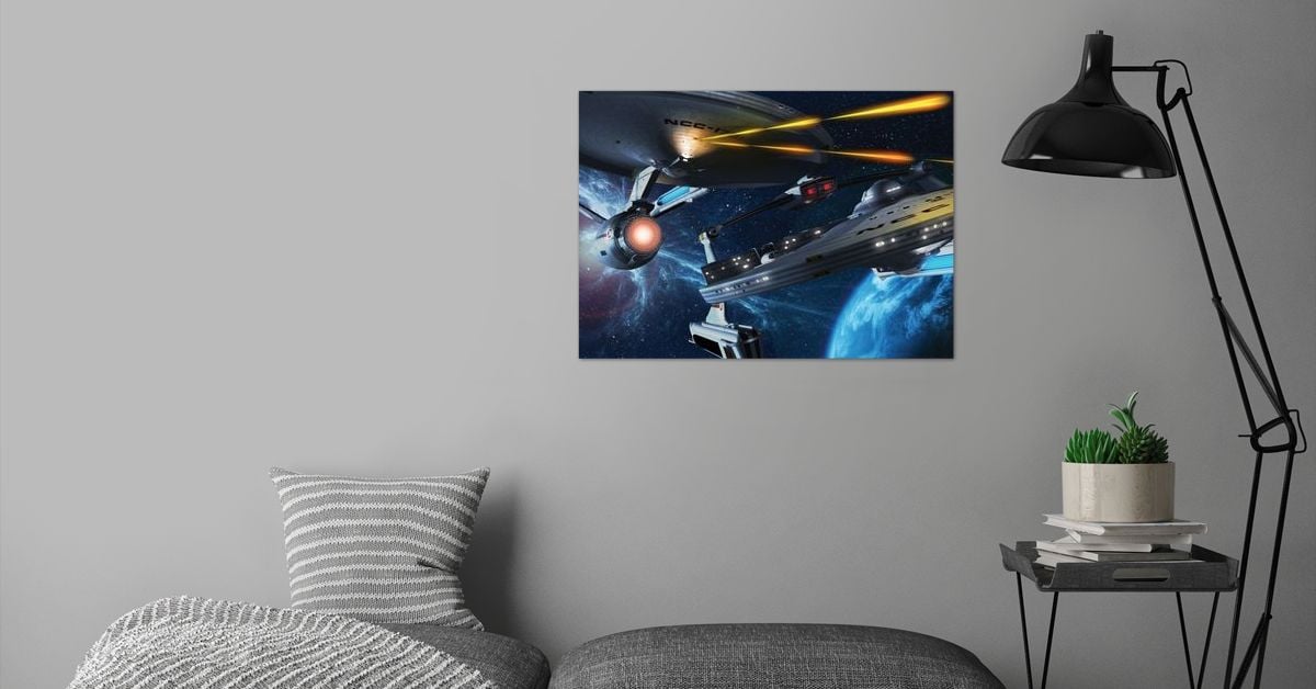 'Enterprise vs Reliant' Poster by Star Trek | Displate