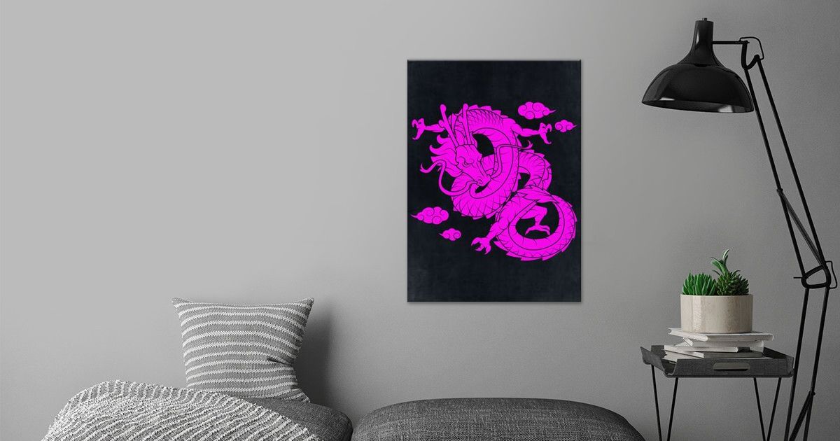 Pink Dragon Poster By John Marinakis Displate