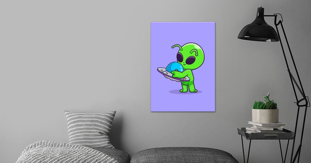 'Cute alien hug ufo toy' Poster by Le Duc Hiep | Displate