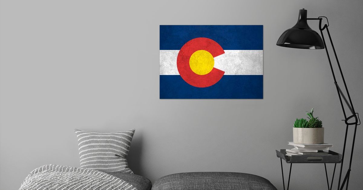 'Flag of Colorado on Wall' Poster by Angelos Zachariou Displate