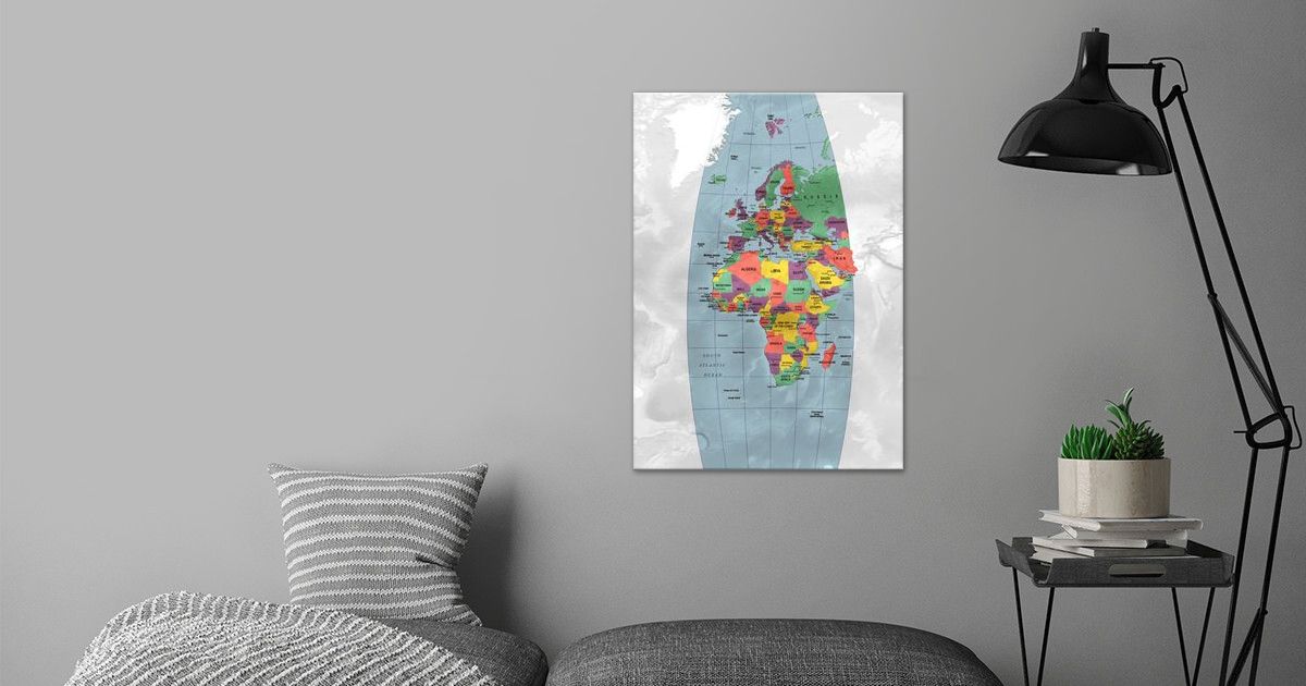 'Europe Africa Map' Poster by Sam Kal | Displate