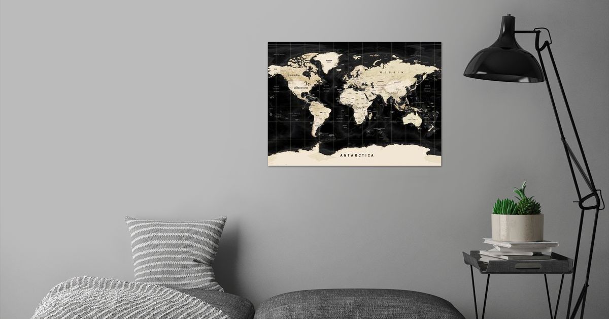 'World Map' Poster by Sam Kal Displate