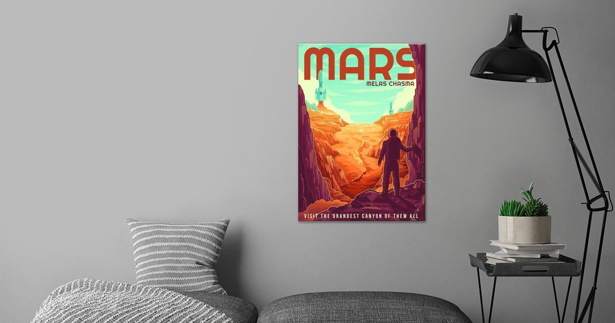 MyPuzzle Mars Melas Chasma Vintage Poster Jigsaw Puzzle - 500 Piece Premium Puzzle For Adults