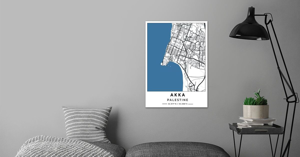 'Akka Palestine Map Art' Poster by Omar Kanan | Displate