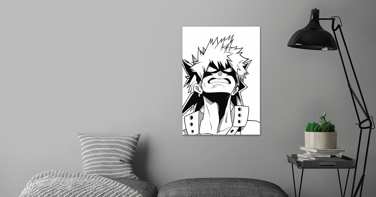 anime black white ' Poster by Lunzii Art | Displate